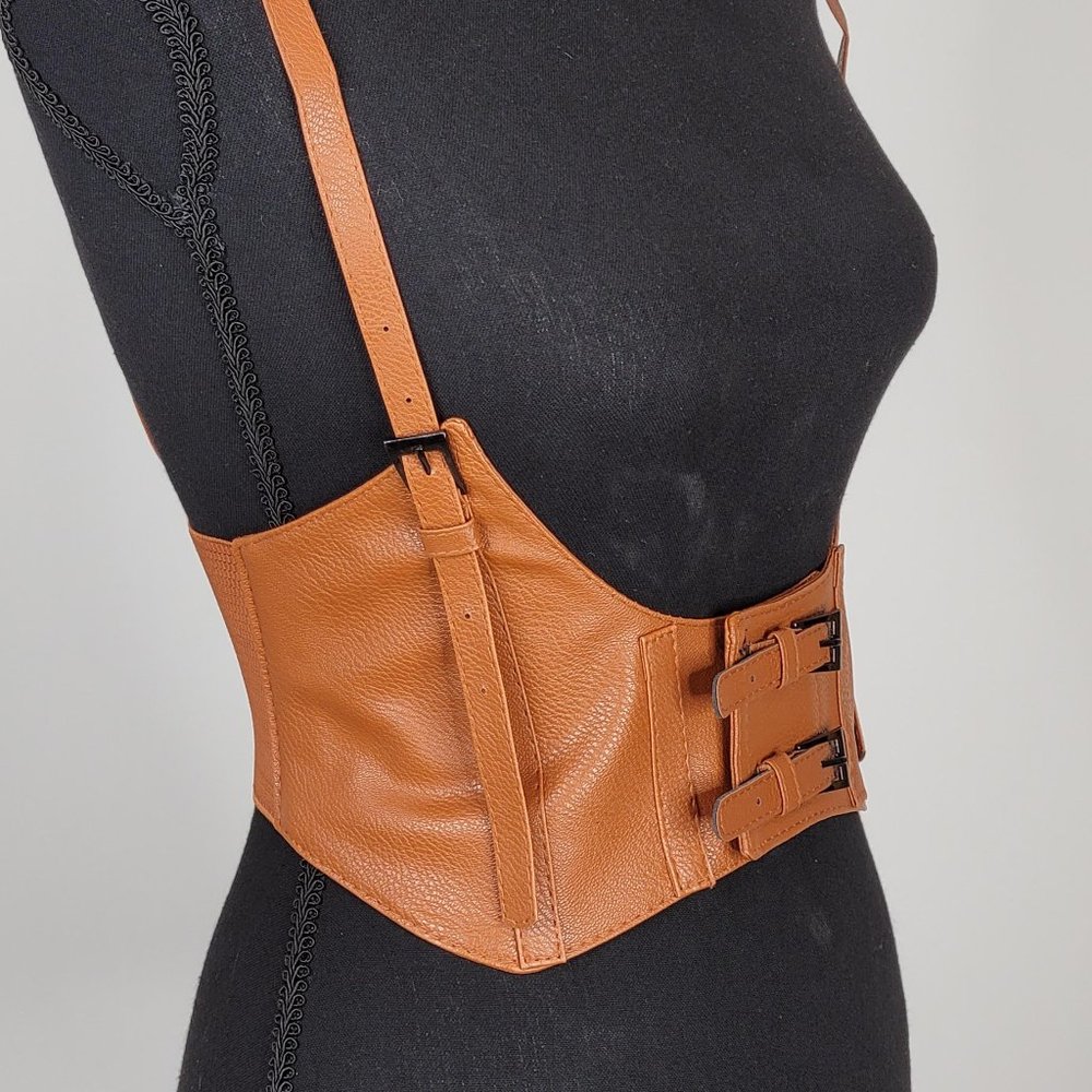 Palomino Brown Suspender PU Leather Harness Belt